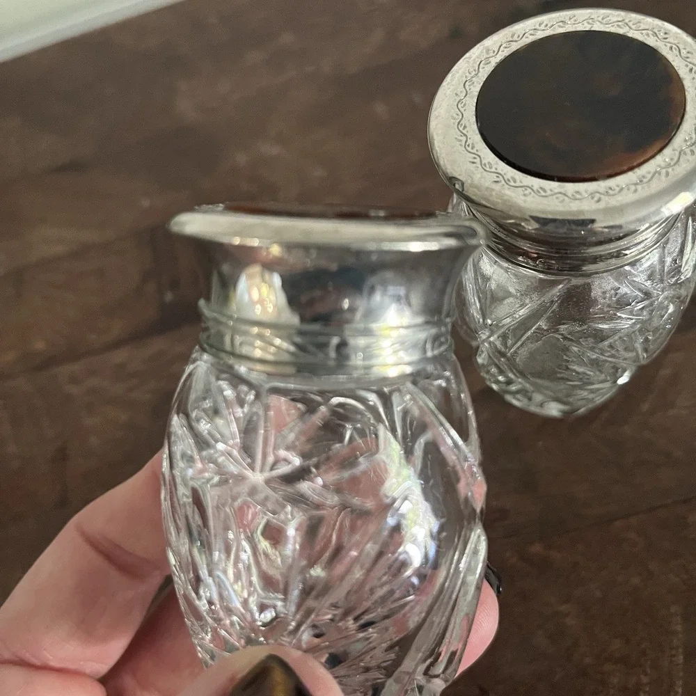 Vintage 80s Ralph Lauren Crystal Vanity Bottles Lot of 2